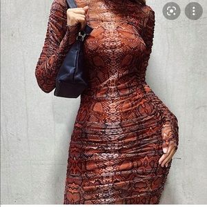 I AM GIA turtleneck snakeskin dress